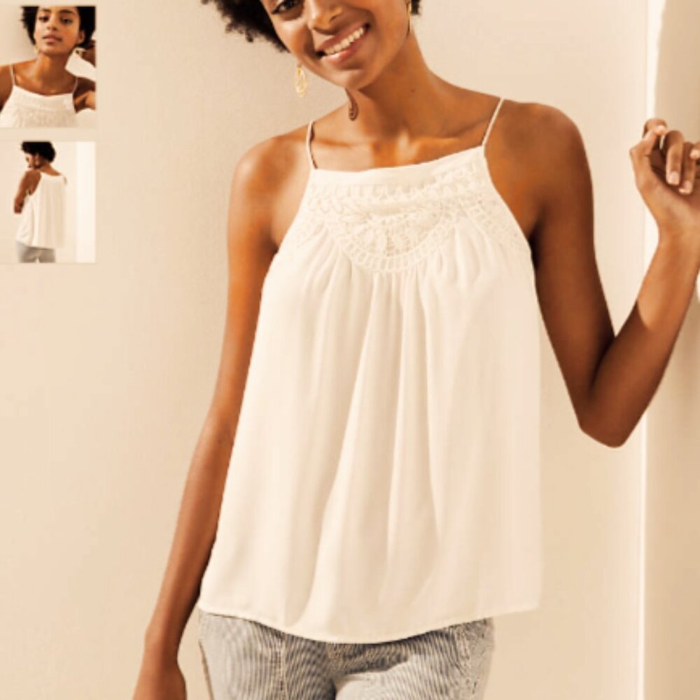LOFT Crochet Neck Cami